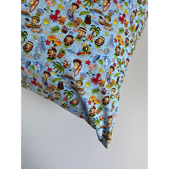 Keiki Summer Light Blue Pillowcase | Handmade | 100% Cotton - Picture 3 of 4